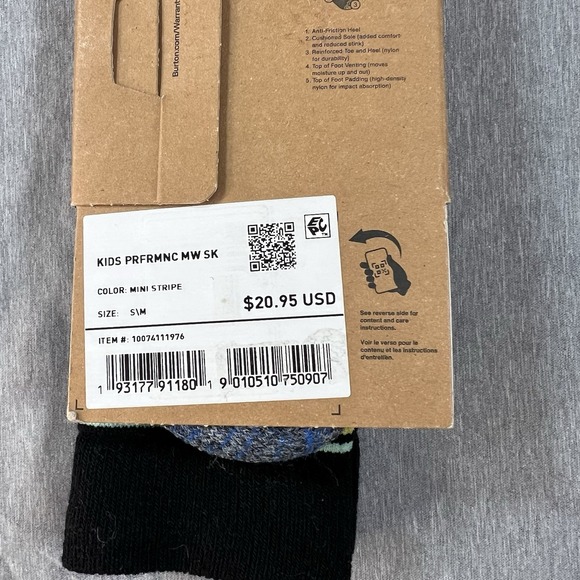 NEW Burton Kids' Performance Midweight Merino Wool snow Ski Socks S/M 13-1 $21 - Picture 4 of 7